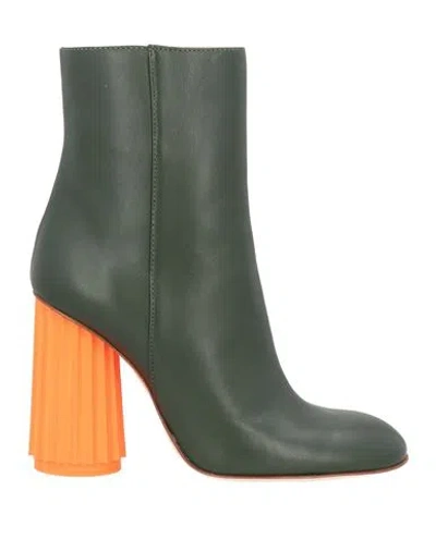 Agl Attilio Giusti Leombruni Agl Woman Ankle Boots Dark Green Size 8 Leather