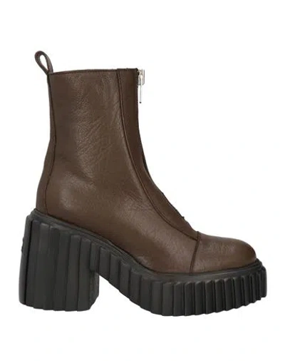 Agl Attilio Giusti Leombruni Agl Woman Ankle Boots Dark Green Size 7 Leather In Green