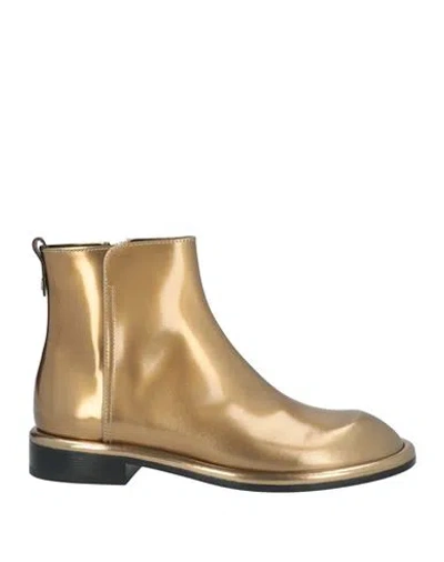 Agl Attilio Giusti Leombruni Agl Woman Ankle Boots Gold Size 8 Leather