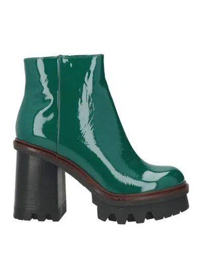 Agl Attilio Giusti Leombruni Agl Woman Ankle Boots Green Size 8 Leather