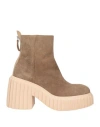 Agl Attilio Giusti Leombruni Agl Woman Ankle Boots Khaki Size 10 Leather In Beige