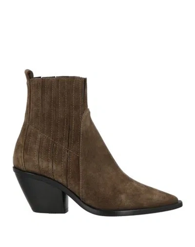 Agl Attilio Giusti Leombruni Agl Woman Ankle Boots Khaki Size 11 Leather In Sand