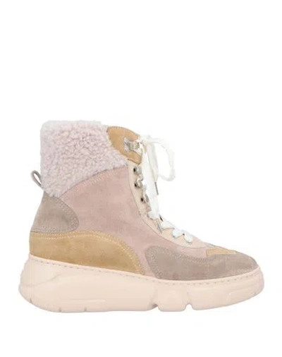 Agl Attilio Giusti Leombruni Agl Woman Ankle Boots Khaki Size 10 Soft Leather In Beige