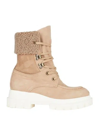 Agl Attilio Giusti Leombruni Agl Woman Ankle Boots Light Brown Size 6 Leather In Sand