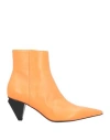 Agl Attilio Giusti Leombruni Agl Woman Ankle Boots Orange Size 8 Leather