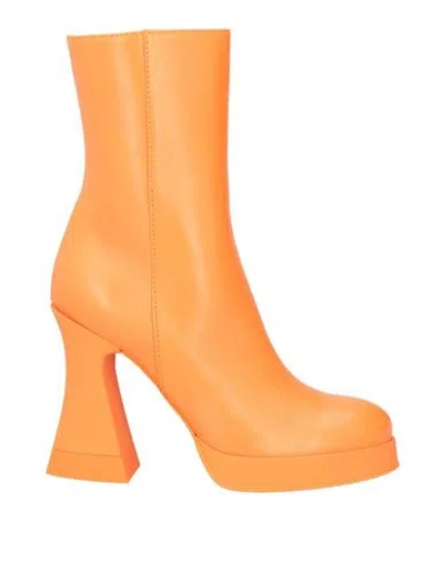 Agl Attilio Giusti Leombruni Agl Woman Ankle Boots Orange Size 8 Leather