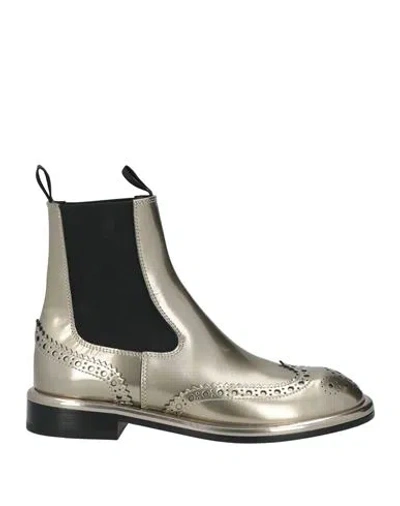 Agl Attilio Giusti Leombruni Agl Woman Ankle Boots Platinum Size 8 Leather In Gray