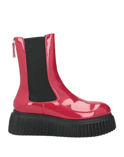 Agl Attilio Giusti Leombruni Agl Woman Ankle Boots Red Size 6 Leather