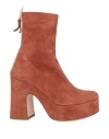 Agl Attilio Giusti Leombruni Agl Woman Ankle Boots Rust Size 8 Leather