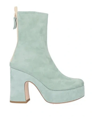 Agl Attilio Giusti Leombruni Agl Woman Ankle Boots Sage Green Size 7.5 Leather