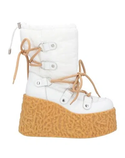 Agl Attilio Giusti Leombruni Agl Woman Ankle Boots White Size 7 Leather, Textile Fibers