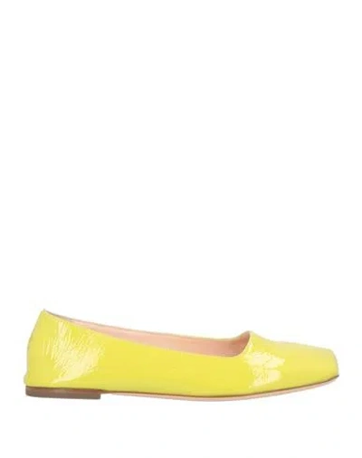 Agl Attilio Giusti Leombruni Agl Woman Ballet Flats Lime Green Size 8 Leather