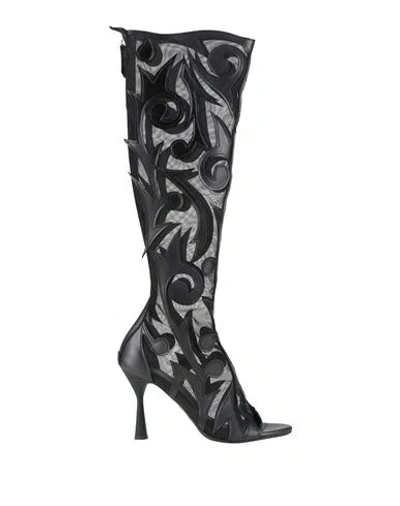 Agl Attilio Giusti Leombruni Agl Woman Boot Black Size 7 Textile Fibers, Leather