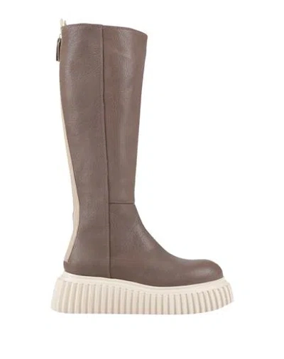 Agl Attilio Giusti Leombruni Agl Woman Boot Khaki Size 8 Leather In Beige