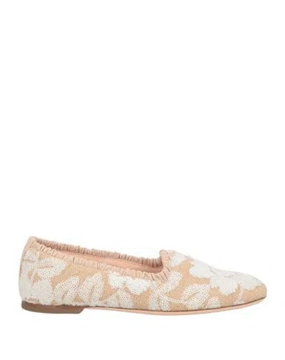 Agl Attilio Giusti Leombruni Agl Woman Loafers Beige Size 8 Leather, Textile Fibers