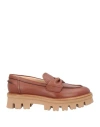 Agl Attilio Giusti Leombruni Agl Woman Loafers Tan Size 9 Soft Leather In Brown