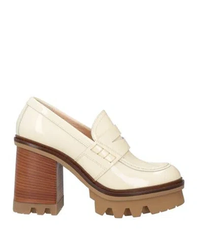 Agl Attilio Giusti Leombruni Agl Woman Loafers Cream Size 10 Leather In White