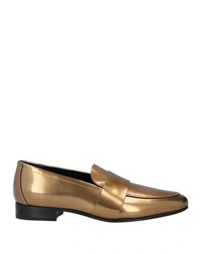 Agl Attilio Giusti Leombruni Agl Woman Loafers Gold Size 7.5 Leather