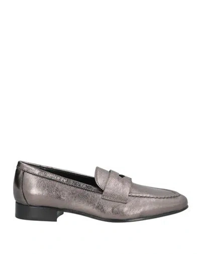 Agl Attilio Giusti Leombruni Agl Woman Loafers Grey Size 7.5 Leather