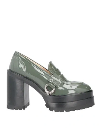 Agl Attilio Giusti Leombruni Agl Woman Loafers Military Green Size 11 Soft Leather