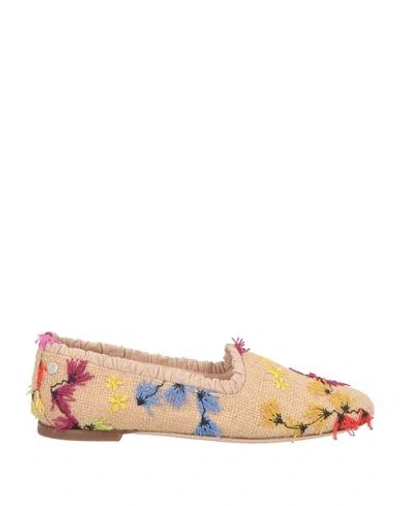 Agl Attilio Giusti Leombruni Agl Woman Loafers Sand Size 7 Leather, Textile Fibers In Beige