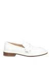 Agl Attilio Giusti Leombruni Agl Woman Loafers Blue Size 10 Leather In White