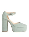 Agl Attilio Giusti Leombruni Agl Woman Pumps Light Green Size 7 Leather