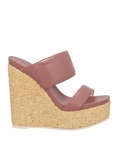 Agl Attilio Giusti Leombruni Agl Woman Sandals Antique Rose Size 8 Leather In Pink