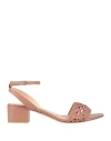 Agl Attilio Giusti Leombruni Agl Woman Sandals Antique Rose Size 8.5 Leather In Pink