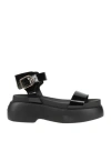 Agl Attilio Giusti Leombruni Agl Woman Sandals Black Size 11 Soft Leather In Black