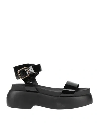 Agl Attilio Giusti Leombruni Agl Woman Sandals Black Size 11 Soft Leather