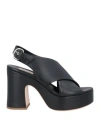 Agl Attilio Giusti Leombruni Agl Woman Sandals Black Size 6 Leather