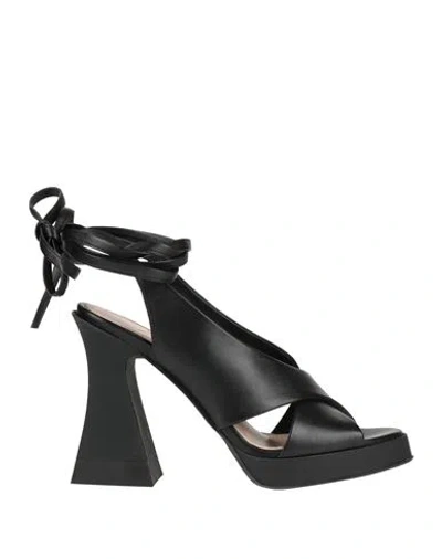 Agl Attilio Giusti Leombruni Agl Woman Sandals Black Size 7 Leather