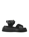 Agl Attilio Giusti Leombruni Agl Woman Sandals Black Size 8 Leather