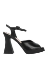 Agl Attilio Giusti Leombruni Agl Woman Sandals Black Size 8 Leather