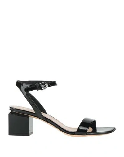 AGL ATTILIO GIUSTI LEOMBRUNI AGL WOMAN SANDALS BLACK SIZE 8 LEATHER