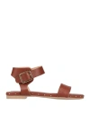 Agl Attilio Giusti Leombruni Agl Woman Sandals Brown Size 6 Leather In Brown