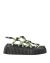 Agl Attilio Giusti Leombruni Agl Woman Sandals Charcoal Size 8 Leather, Textile Fibers In Grey