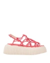 Agl Attilio Giusti Leombruni Agl Woman Sandals Coral Size 11 Soft Leather In Red
