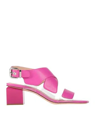 Agl Attilio Giusti Leombruni Agl Woman Sandals Fuchsia Size 8 Leather, Plastic In Pink