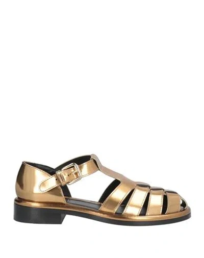 Agl Attilio Giusti Leombruni Agl Woman Sandals Gold Size 8 Leather