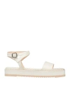 Agl Attilio Giusti Leombruni Agl Woman Sandals Ivory Size 12 Leather In White