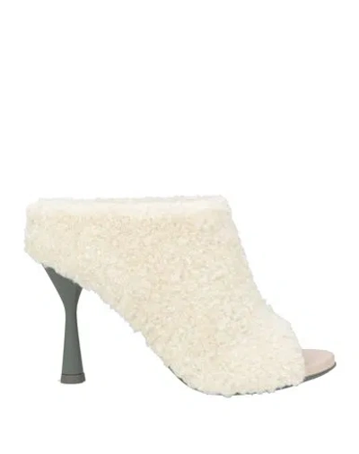 Agl Attilio Giusti Leombruni Agl Woman Sandals Ivory Size 12 Textile Fibers In White