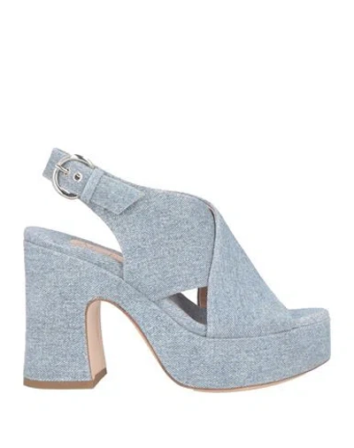 Agl Attilio Giusti Leombruni Agl Woman Sandals Light Blue Size 8 Leather