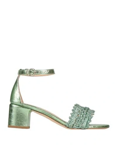 Agl Attilio Giusti Leombruni Agl Woman Sandals Light Green Size 8 Leather