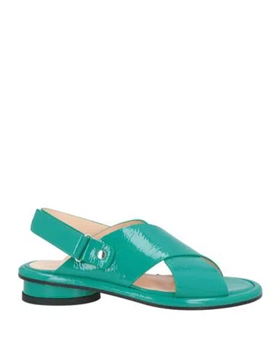 Agl Attilio Giusti Leombruni Agl Woman Sandals Light Green Size 8 Leather