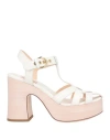 Agl Attilio Giusti Leombruni Agl Woman Sandals Off White Size 8 Leather In Off White
