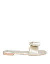Agl Attilio Giusti Leombruni Agl Woman Sandals Platinum Size 8 Leather In Grey
