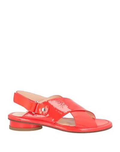 Agl Attilio Giusti Leombruni Agl Woman Sandals Red Size 8 Leather