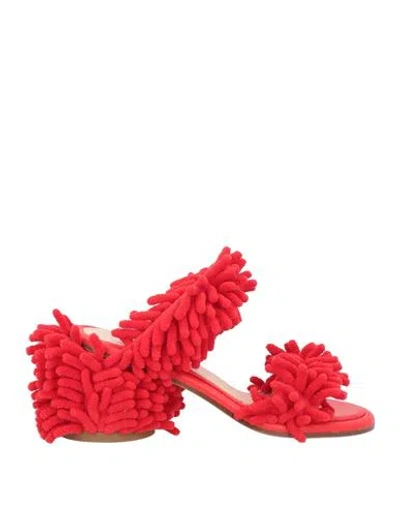 Agl Attilio Giusti Leombruni Agl Woman Sandals Red Size 8 Textile Fibers